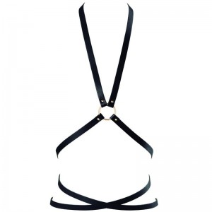 Faux leather decorative harness from the MAZE series black color by BIJOUX INDISCRETS
