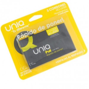 Latex-free condoms with rapid application system PULL 3 units from UNIQ