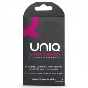 Preservativi femminili senza lattice LADY Condom 3 unità di UNIQ