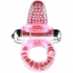 Sweet pink phallic ring with vibrating stimulator by BAILE