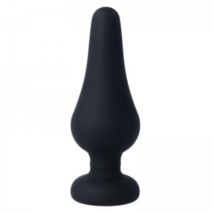 Black silicone anal plug PIPO 13 x 4.5 cm Size L by INTENSE