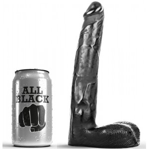 ALL BLACK Realistic phallus with testicles 21 cm