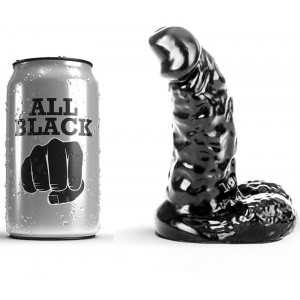 ALL BLACK 13 cm realistic phallus with testicles