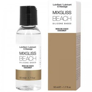 Lubrificante e olio massaggi base silicone "BEACH" al profumo di Noce di cocco 50 ml di MIXGLISS