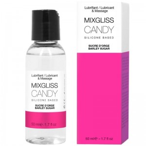 Lubricant and silicone-based massage oil "CANDY" scented barley sugar 50 ml by MIXGLISS