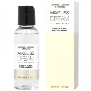 Lubrificante e olio massaggi DREAM base silicone al profumo di camelia bianca 50 ml di MIXGLISS