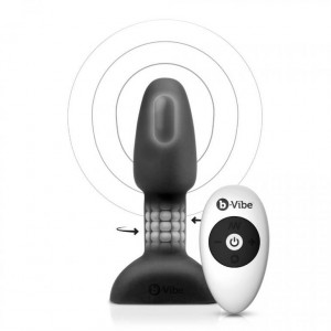 Vibrating anal plug with remote control RIMMING PETITE black by B-VIBE