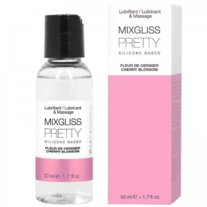 Lubrificante e olio massaggi base silicone "PRETTY" al profumo di fiori di ciliegio 50 ml di MIXGLISS