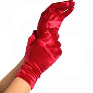 Red satin gloves One size fits all from LEG AVENUE