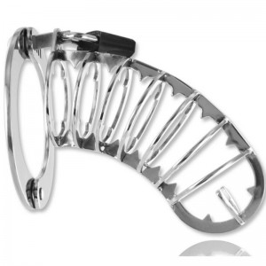 Metal chastity cage with pin rings 14 cm by METAL HARD