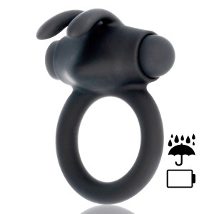 Agron vibrating cock ring with clitoral stimulator from BLACK&SILVER