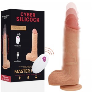 Realistic vibrating dildo with up and down movement and remote control MASTER HUCK by CYBER SILICOCK