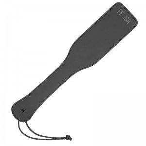 Black faux leather spanker with stitching by FETISH SUBMISSIVE