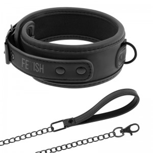 Neoprene collar with leash from the FETISH SUBMISSIVE series.