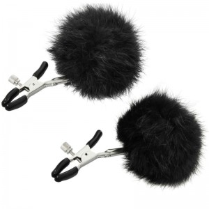 Nipple Clips With Black Fur by SPORTSHEETS