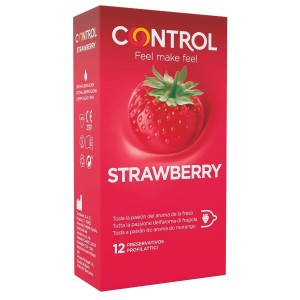Adapta strawberry condoms 12 units by CONTROL
