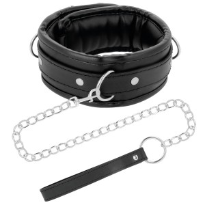 Black padded collar with leash by DARKNESS