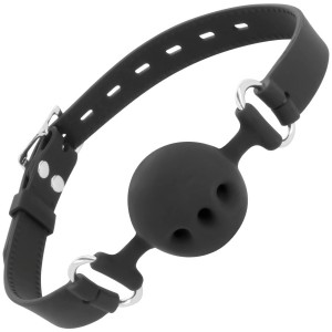 Black silicone breathable ball gag from DARKNESS