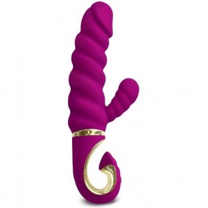 Rabbit and G-Spot Vibrator with Stimulating Reliefs GCANDY Purple by G-VIBE