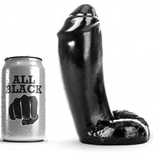 ALL BLACK giant smooth penis dildo 16 cm