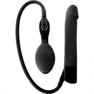 Black inflatable realistic vibrator from SEVEN CREATIONS