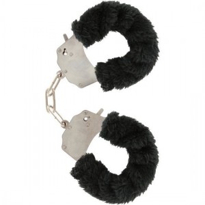 Metal handcuffs with black fur from JUST FOR YOU