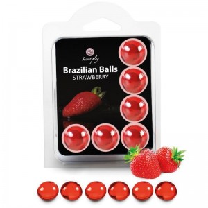 Set of 6 Brazilian Strawberry Flavor Balls by SECRETPLAY