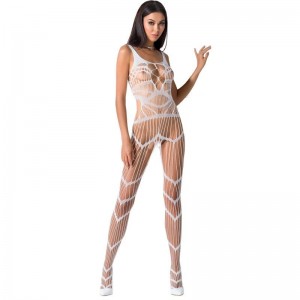 Wide Knit Bodystocking Model BS058 White ONE SIZE by PASSION WOMAN
