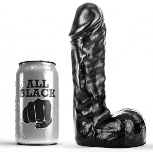 ALL BLACK 19 cm realistic phallus dildo
