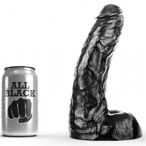 ALL BLACK large realistic penis dildo 25.5 cm