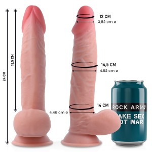 SHERMAN 24 x 4.5 cm double density realistic penis dildo by ROCK ARMY