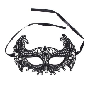 Elegant black lace mask by QUEEN LINGERIE