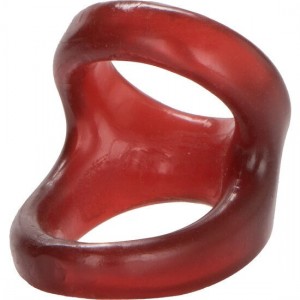 Double phallic and testicular ring SNUG TUGGER Red by COLT