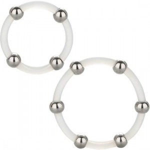 Set di anelli fallici in silicone con perline in acciaio di CALEX