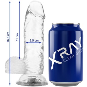 Transparent realistic cock dildo with testicles 15.5 X 3.5 cm by XRAY