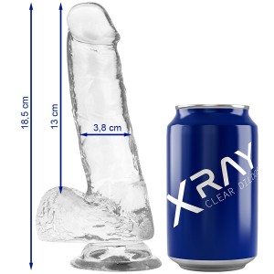 Transparent realistic cock dildo with testicles 18.5 X 3.8 cm by XRAY