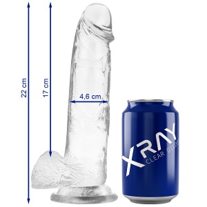 Dildo Transparent realistic cock with testicles 22 X 4.6 cm by XRAY