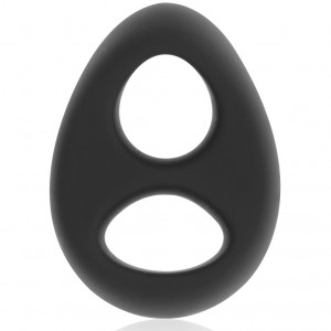 Flexible phallic and testicular ring "PR13" Black by Powering