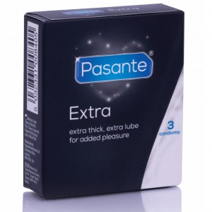 Extra lubricated thick condoms 3 units by PASANTE