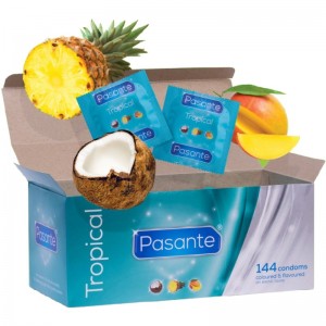 Tropical flavored condoms 144 units by PASANTE