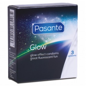 Glow fluorescent condoms 3 units by PASANTE