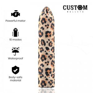 Mini vibrator with leopard pattern from CUSTOM BULLETS