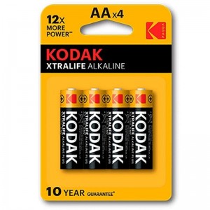 Blister of 4 XTRALIFE AA LR6 alkaline batteries from KODAK