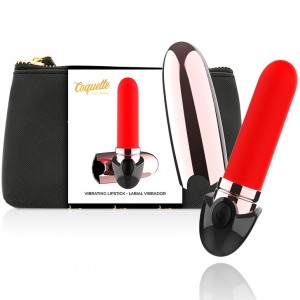 Black/Gold mini lipstick vibrator from the Chic Desire series by COQUETTE