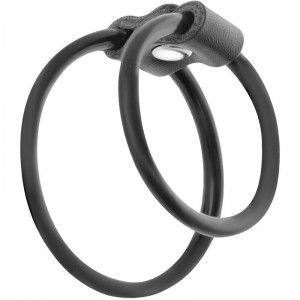 Black TPR double phallic ring from DARKNESS