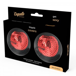 Red sequin nipple covers by COQUETTE CHIC DESIRE