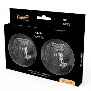 Black sequin nipple covers by COQUETTE CHIC DESIRE