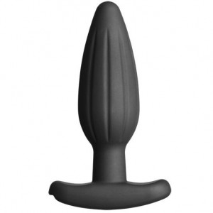 Black silicone electric sex anal plug ROCKER BUTT Medium by ELECTRASTIM