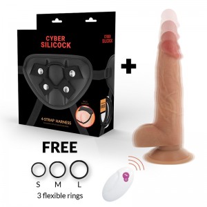 MASTER BEN vibrating cock harness with up and down function and remote control by CYBER SILICOCK