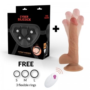 Harness with MASTER JOHN realistic cock dildo by CYBER SILICOCK